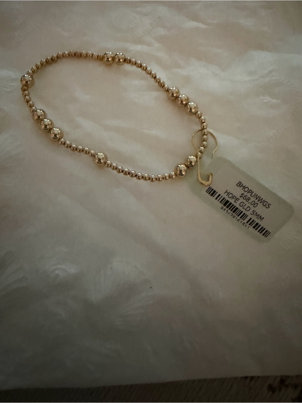 Enewton hope Gold 5mm Beaded Stretch Bracelet NWT